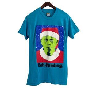 Vintage Tophalf 80s Stanley Desantis Frankenstein Bah-Humbug T-Shirt Mens Small